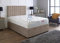 Comfy Deluxe LTD Velvetto Ottoman Gas Lift Divan Bed With Vertical Lined Headboard | Foot Lift Open Ottoman Bed | Base And Headboard Only (Beige, 4FT6 Double)