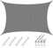 AMANKA 4x6 Voile d'Ombrage Rectangulaire Respirante - Toile de Jardin avec Fixation Acier INOX