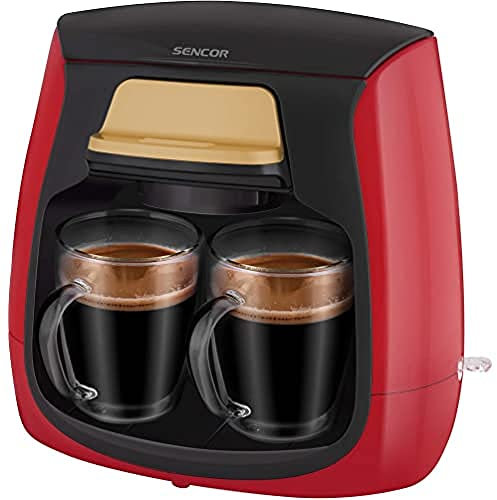 SENCOR Machine à Café, 0.3 L Capacité, 500W, Rouge