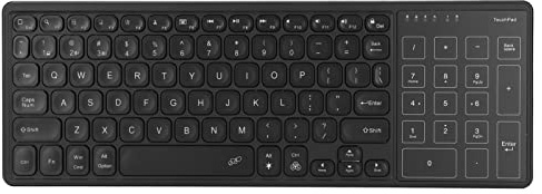 VBESTLIFE Drahtlose Tastatur, mit Touchpad, 2,4-GHz-drahtlose Tragbare RGB-Tastatur mit Hintergrundbeleuchtung, für PC-Laptop-Computer, für Bürospiele(Schwarz)