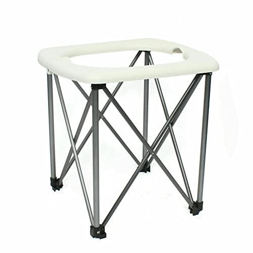 KenSyuInt Portable Toilet for Camping, Outdoor Folding Commode Portable Toilet Seat with Plastic Bag and White Plastic Molded Seat, Lightweight Camp Toilet Seat