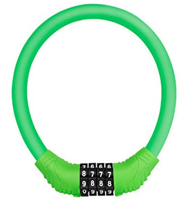 Yesmin 4 Digit Resettable Cable Code Bike Lock, Mini Portable Bike Lock, Resettable Bicycle Lock, Weatherproof Anti Theft Bicycle Lock(Green)