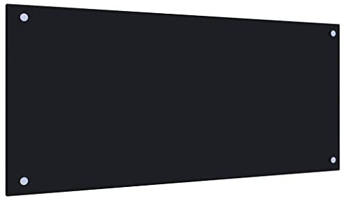 Küchenrückwand Schwarz Glas Spritzschutz Herdblende 6 mm Gehärtetes Glas Fliesenspiegel für Küche, Herd, Fliesen, Küche Rückwand Glasrückwand, in div. Größen, Wandpaneele 90 x 40 cm