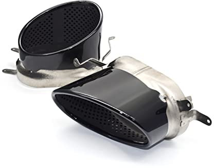 Endrohrblende Auto Auspuff Schalldämpfer Für Audi Für A3 Für A4 Für A7 Für RS3 Für RS5 Für RS6 Für RS7 Ovale Auspuffspitze Auspuffanlage Auspuff Blende (Farbe : Schwarz)