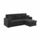 Alice's Home - Canapé d'angle Convertible en Tissu Noir - IDA - 3 Places. Fauteuil d'angle réversible Coffre Rangement lit modulable