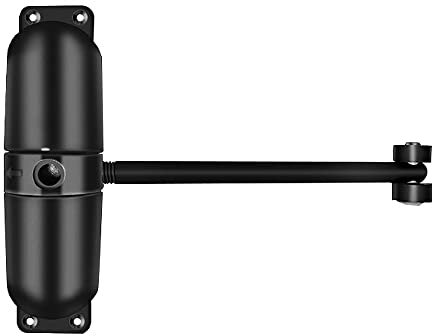 Automatischer Federtürschließer, leises automatisches Türschließer für Türgewichte 10-60 kg, Edelstahl Türschließer Rollladen Verstellbarer Türfederschließer für Innentür (Schwarz)