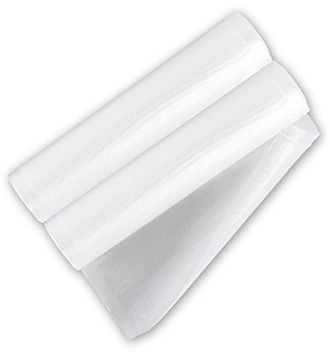 eurofolin Vakuumrollen strukturiert für Lebensmittel 30 x 600 cm 2 Rollen transparent, für alle Vakuumierer, reißfest, kochfest, Sous-Vide-Garen, wiederverwendbar mikrowellengeeignet, Vakuumfolie