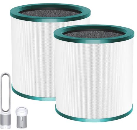 Amalfy 2 Pack of 360° Glass HEPA Filter Replacement Compatible with Dyson Pure Cool Link TP01/TP02 Purifying Tower Fan, Dyson Pure Cool Me BP01 Personal Purifying Fan