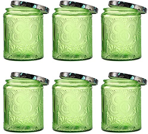 Beavorty 6pc Glass Candle Jars DIY Tealight Holders for Mason Jar Large Candle Making Tins Scented Aromatherapy Storage Cups