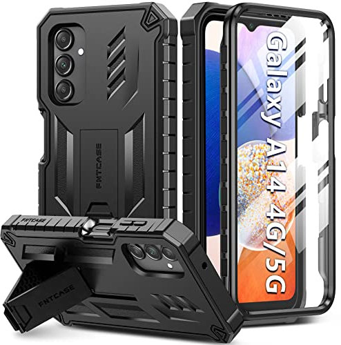 FNTCASE für Samsung Galaxy A14 Hülle: Militärqualität Fallschutz Handyhülle 360 Stoßfeste Schutzhülle Outdoor Matte Hüllen Robuste Panzerhülle mit integriertem Ständer für Samsung A14 4g 5g