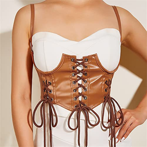 Brustgeschirr für Damen Explosion Street Dark Girl umwickelt Brust und Taille mit schmalem Hüftgurtbund (Farbe : Camel, Size : One Size)