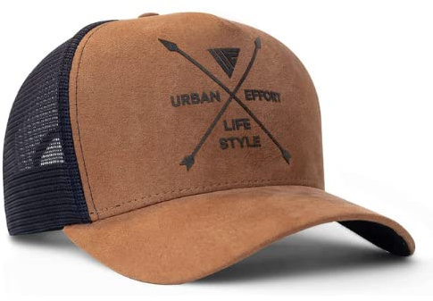 Urban Effort Lifestyle Trucker Hüte für Männer & Frauen, verstellbare Baseball-Mesh-Mütze – Moderne und Bequeme Herren-Kappe zum Verschließen, Braun, MEDIUM