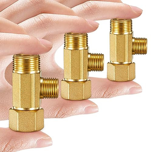 Messing Kühlschrank Wasserleitung Kit Anschluss – Kühlschrank Eismaschine Wasserleitung Splitter, erhältlich für Eismaschine Outlet Box, Trinkwasser Wasserhahn, Wasserfiltersystem (1/4 -3/8 -3/8, 3