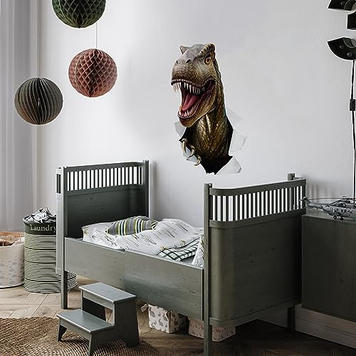 Muralo Wandtattoo 3D, Dinosaurier, Dino, UV-beständig - 80x60 cm | Wandsticker, Modernes Design - ideal für Kinderzimmer und Jugendzimmer, für Jungen, einfach anzubringen