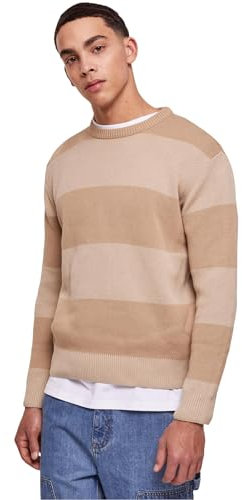 Urban Classics Herren Sweatshirt Heavy Oversized Striped Sweatshirt warmsand/wetsand XXL