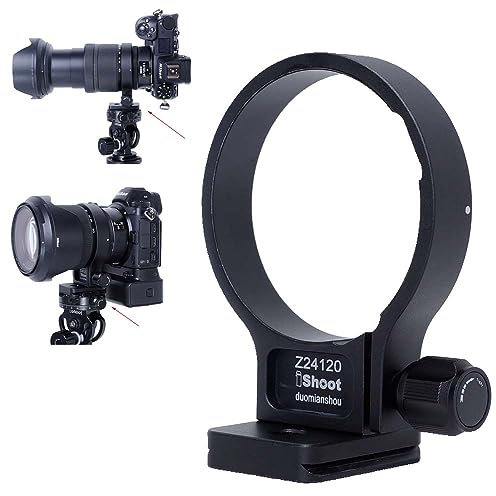 iShoot CNC Metal Tripod Mount Ring Lens Collar Compatible with Nikon Nikkor Z 24-120mm F4 S Lens, Lens Support Holder Bracket Bottom is Arca-Swiss Fit Quick Release Plate Dovetail Groove
