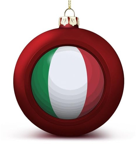 Yelolyio 1PCS Weihnachtskugeln Ornamente Italien Flagge Weihnachtsdekorationen Italien Baum Kugeln für Urlaub Weihnachten Party Dekoration