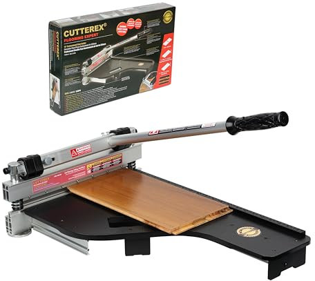 CUTTEREX Taglierina professionale per pavimenti in laminato da 13 pollici, Taglierina per pavimenti in vinile, Pavimenti multistrato, Parquet, Pannelli a parete in fibra di cemento, Base concava in