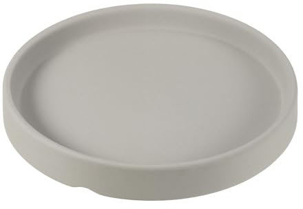 PATIKIL Sottovasi per Piante 5 Pollici, Vassoio di Raccolta Rotondo in Ceramica per Interni Esterni, Grigio Chiaro
