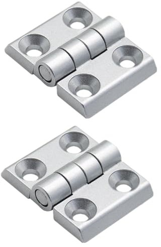 Bisagras para muebles, 2 piezas de perfil de aleación de aluminio grueso para maquinaria industrial, gabinete de distribución, bisagras de metal, 50 x 40 x 6 mm, color blanco