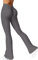 YEOREO Damen Flared Leggings V Back Taille Scrunch Workout Leggings High Waisted Butt Lifting Nahtlose Gym Yoga Schlaghose Leggings Dunkelgrau L