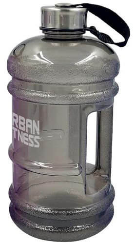2.2L Large Water Bottle - Gym Keg Barrel - SMOKE Screw Top & Sturdy Handle