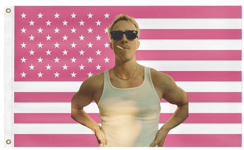 JUXIVIUM Rafe Cameron Amerikanische Flagge, 90 x 152 cm, mit 2 Messingösen, rosa amerikanische Flagge, Hintergrundflagge für Schlafzimmer