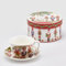 EDG Enzo De Gasperi Teetasse Porzellan mit Teller H 7 cm D 15 cm Weiß Grün