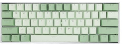 VBESTLIFE 60% Mechanische Gaming-Tastatur, Matcha-Design, 3 Modi, Dynamische RGB-Hintergrundbeleuchtung, Kompakte 61-Tasten-Bürotastatur mit Blauem Schalter für Laptop-PC