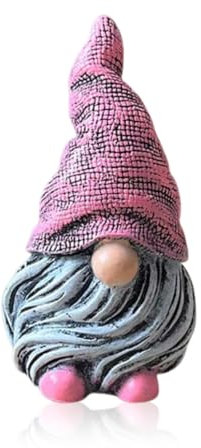 Garden Gnome Ornament Resin Gnome Figurine Garden Gnomes Statue Garden Gonk Ornament for Outdoor Yard Decor Pink Hat, Resin Gnome Figurine