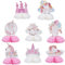 Zythrem 8 Pièces Colorées Joyeux Anniversaire, Série Rose Centritavola, Décoration à Nid d'Abeille en Carton Animé pour Décorations de Fêtes, Contes, Fêtes d'Anniversaire, Décorations de Table.