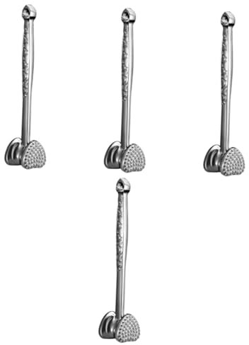PRETYZOOM 4 Stück Hammer zum Zartmachen von Fleisch Rinderhammer Fleischzartmacher Kochhammer Rinderfleisch nuss Zartmacher für Fleischklopfer Fleischstampfer Werkzeug Zinklegierung Silver