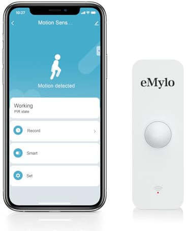 ZigBee Smart Bewegungssensor, Bewegungsmelder Innen für die Heimsicherheit, drahtloser Bewegungssensor mit Fernüberwachungs App, Sprachbefehl kompatibel mit Alexa. ZigBee Hub Required