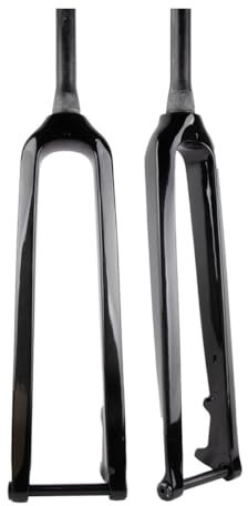 BSFHQS Fourche Rigide VTT Fourche Avant De Vélo De Montagne 26 27,5 29 Pouces 28,6mm Tube Droit/Conique Fourche Dure en Carbone Frein À Disque Axe Traversant 15 * 100mm(Gloss Black,Tapered_26IN)