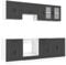 vidaXL 8-TLG. Küchenschrank-Set Kalmar Schwarz Holzwerkstoff, Küchenzeile Einbauküche, Schrank-Set, Unterschrank, Küchenschrank, Hängeschrank