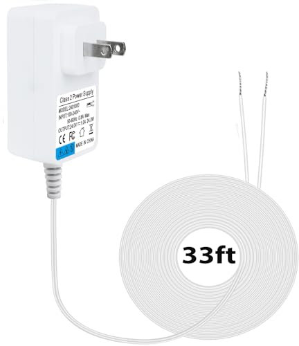 DC24V1000mA Türklingel-Transformator, für Ring-Türklingel-Transformator, C-Draht-Adapter, Thermostat, kompatibel mit Wyze, Ring, Nest Ecobee, Honeywell, Eufy und Nest Hello Video-Türklingeln, Weiß, 90