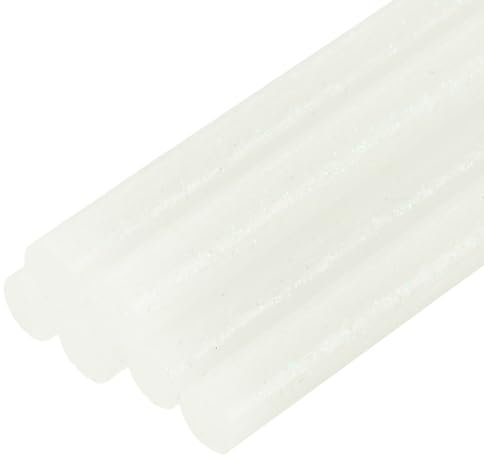 sourcing map 6pcs Mini Hot Glue Sticks for Glue Gun 7mm x 100mm Small Glue Sticks, Glitter White