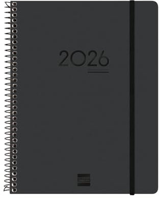 Finocam - Terminkalender Ikon 16 Monate 2025 2026 Vertikale Wochenansicht September 2025 - Dezember 2026 (16 Monate) Schwarz International
