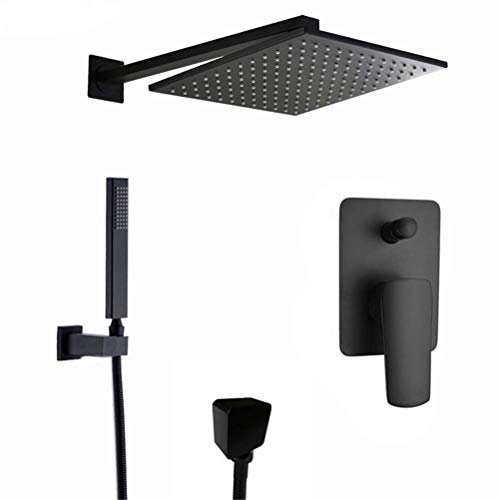 XCHSXYL Ensemble de Douche thermostatique encastré Kit de Douche Blanc Douche à Effet Pluie à Double Fonction Mitigeur de Douche