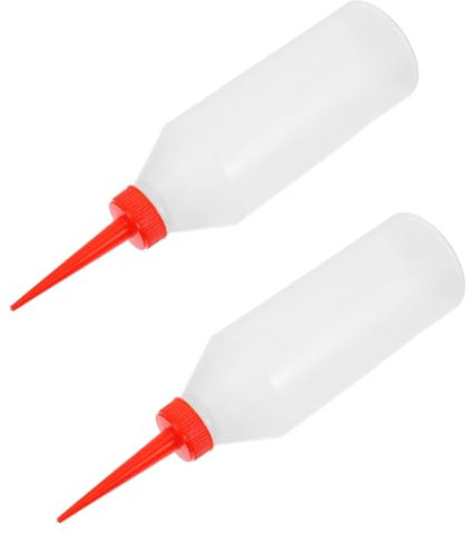 SHINEOFI 2pcs Plastic Squeeze Oil Dispenser Bottles with Precision Needle Tips for Sewing Machines and Light Machine Oil Efficient Red Nozzle for Accurate Application Includes Spare Jug for