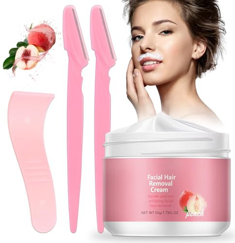 Gesichtshaarentferner Creme, Enthaarungscreme Gesicht Sensible Haut, Damenbart Entferner, für Männer und Frauen, für Gesicht, Achseln und Alle Körperteile, Pflanzen For Hair Removal, Hautpflege