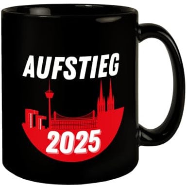 Köln Aufstieg 2025 Skyline Tasse für Fußballfans dekorativer Becher für Köln Begeisterte und Fußballfans