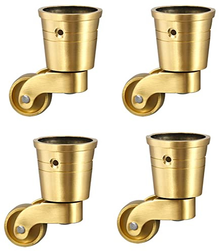 Drehbare Rollen, Polierte antike Becherrollen, 360 ° drehbare Dämpferrollen, for Sofas, Klavierfüße, Tragkraft 150 kg, mit Schrauben, 4 Stück
