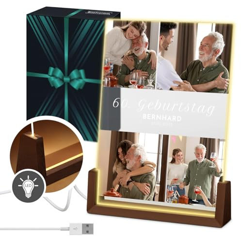Maverton LED Acrylglas mit Foto, Glasbild mit LED-Beleuchtung, Größe: L/XL | Deko Nachtlicht, personalisierte Geschenke für Frauen Männer Kinder zum Geburtstag, Hochzeitsgeschenke für Brautpaar