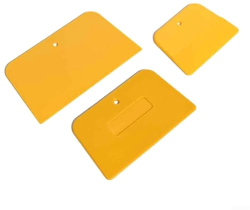 Hosrivae Lackspachtel und Folienauftragsschaber für Karosserie-Reparatur, Blasenentfernungswerkzeug, kompatibel mit Autolackarbeiten, 3er-Pack gelbes PP + PU-Streuer (hart)