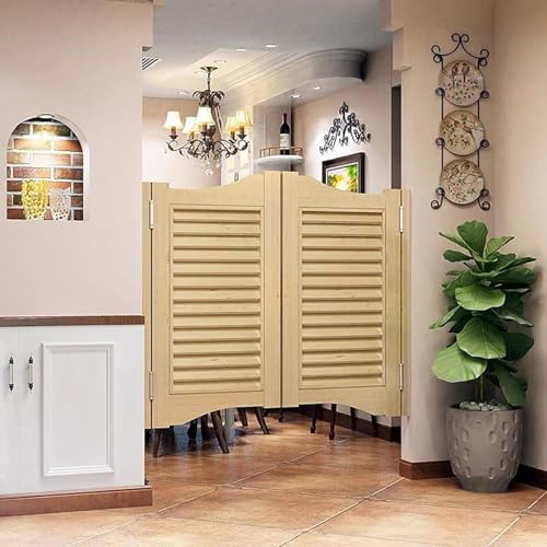 Media puerta oscilante de madera maciza personalizada, puerta interior rústica de 70 x 80 cm para decoración del hogar y restaurante, solución elegante para entrada