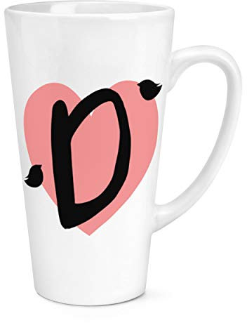 D Heart Alphabet 17oz Large Latte Mug Cup