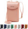 Jangostor Femmes Portefeuille Sac À Bandoulière en Cuir Porte Monnaie Téléphone Portable Mini Pochette Porte Carte Épaule Portefeuille Sac pour Les téléphones de Moins de 6,3 Pouces (Light Pink)
