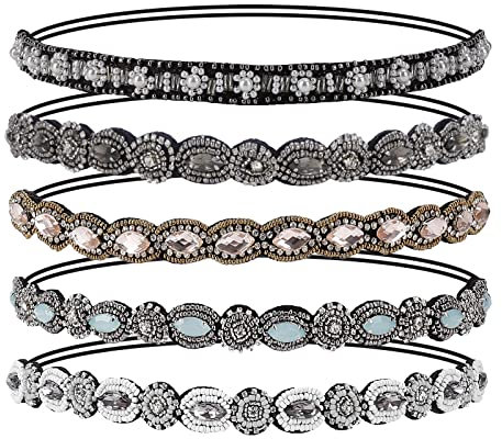 Strass Haarbänder Elastisches Böhmen Kristall Haarreife 5 Stil Perle Stirnbänder für Frauen Damen