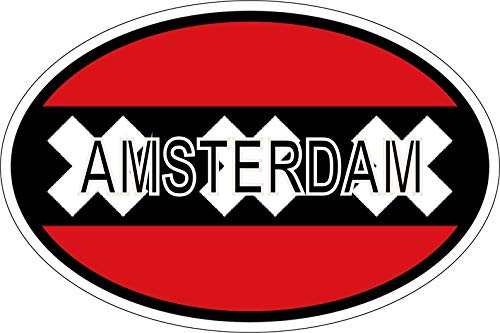 Akachafactory Sticker Aufkleber Nationalitätenkennzeichen Flagge Fahne Amsterdam